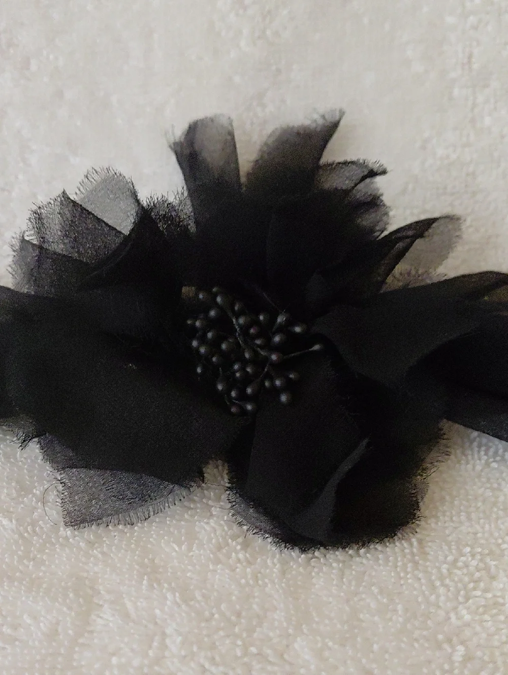 Black Chiffon Flower Tie Headband Elegant Fabric Flower Accessory